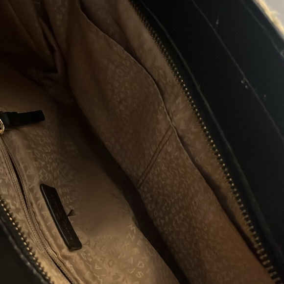 Kate Spade Houston Black Bag Cream Woven Tote - Picture 8 of 9